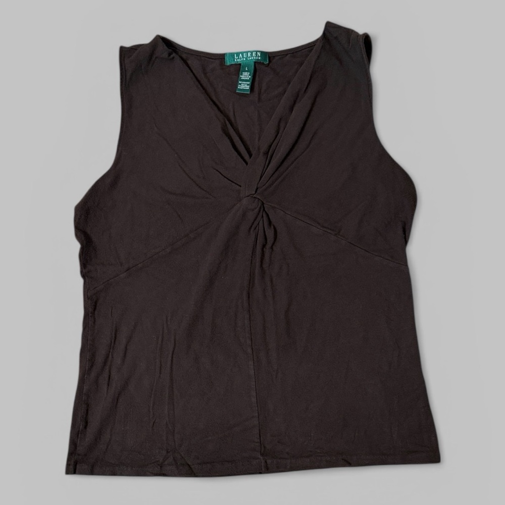 Lauren Ralph Lauren Chocolate Brown Sleeveless Top